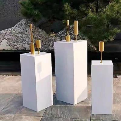 China 3pcs Metal Cube Metal Display Pedestal Cake Stand Party Ensures Wedding Decoration and Supplies Metal Display Pedestal for sale