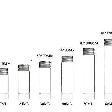 China Wholesale Empty Amber Mini Glass Bottle With Aluminum Screw Cap Clear Food Brotherway Packaging Tube Vial 5ml 10ml 15ml 20ml 25ml for sale