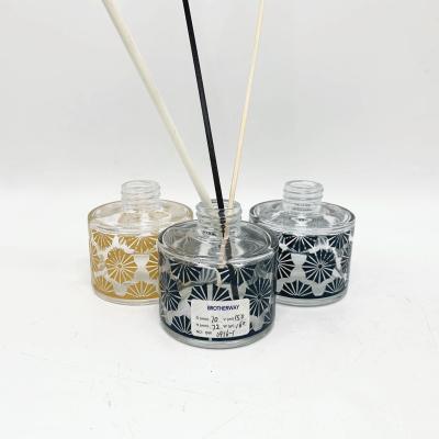 China Personal Care Round Bottom Scented Glass Reed Diffuser Bottle 50ml 100ml 150ml 200ml 250ml 500ml With Cover for sale