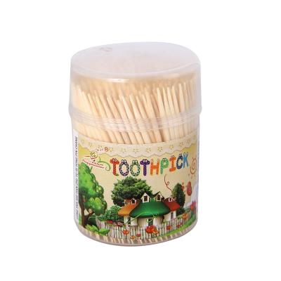 China Special Customized Environmental Protection Large Cartoon Round Bottle Anti-fall Disposable Bamboo Toothpicks for sale