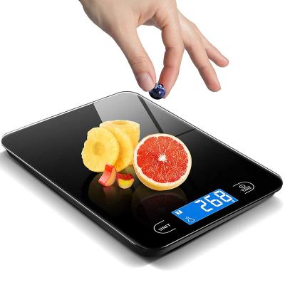 China Factory Direct Selling Tempered Glass Weight Scale Small Scale Food 10kg Rechargeable Kitchen Measuring Scale With Digital Display for sale