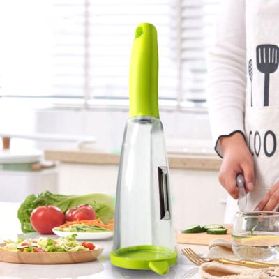 China Viable Multifunctional Vegetable Fruit Peeler With Creative Waste Box Kitchen Accessories Storage Peeling Knife for sale