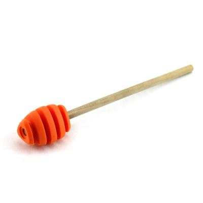 China WCJ272 High Quality Kitchen Silicone Handle Honey Dipper Beautiful Easylife Wood Shape for sale