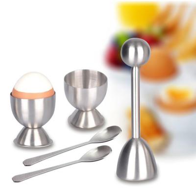 China Hot Selling Viable Amazon Stainless Steel Boiled Egg Cutter Set For Boiled Egg Smashing Topper Kitchen Tools for sale