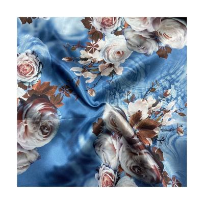 China High Quality Durable Soft Floral Dress Stretch Digital Printed Satin Shrink-Resistant Fabric for sale