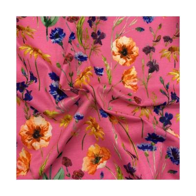 China Premium Quality Custom Shrink-Resistant Milk Silk Digital Floral Fluorescent Print On Fabric for sale