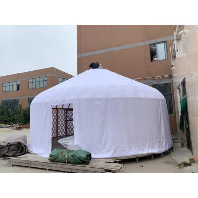 China Diagonal Bracing Type Glamping Winter Mongolia Tent 40 Ft Dome Traditional Wooden Yurt for sale