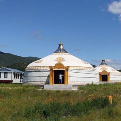 China Water Proof mobile mongolian house 6 meters globe tent blue canvas 20m2 large-scale banquets Mongolia yurt for sale