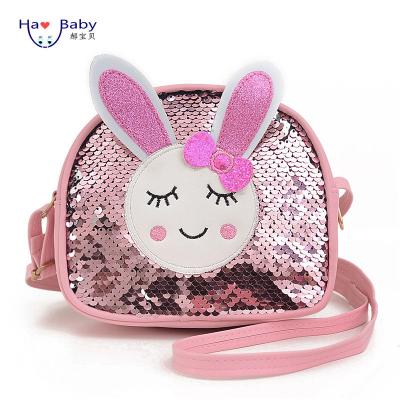 China Princess Girl Baby Cute Bunny Sequined Shoulder Bag Girls Messenger Bag Fashion Cute Korean Children's Bags for sale