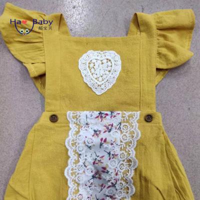 China Hao Baby Hot Style New Version Lace Romper Antibacterial Yellow Jumpsuit Line for sale