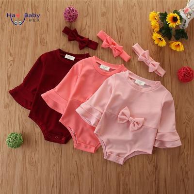 China Hao Baby Summer Clothes Antibacterial Shorts Sheathed Triangle Crawling Girl Leisure Long Overalls Romper for sale