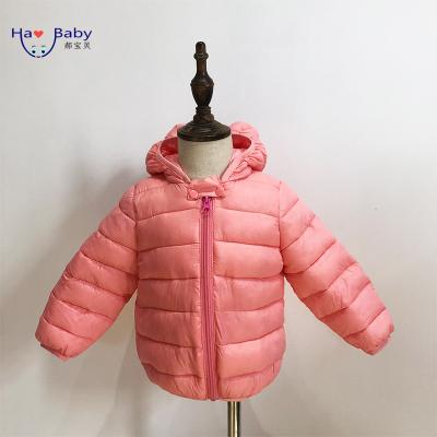 China Hao Baby Tong Qiudong Lightweight Anti-wrinkle pure color down jacket padded jacket for men and women cute baby ear padded jacket for sale