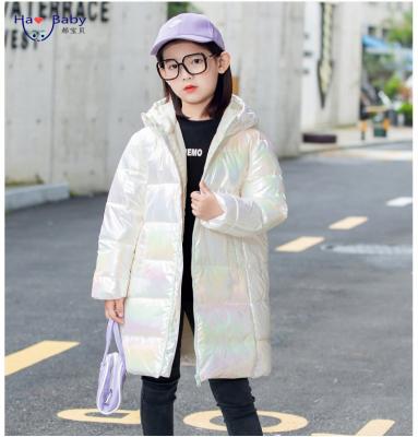 China Viable Hao Baby 2021 colorful down jacket medium and long children warm jacket with thick hood for sale