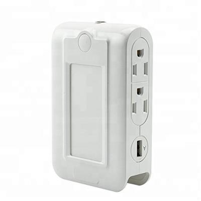 China Residential/All Purpose Residential/All Purpose Hot Sale LED Night Light Plug In, Outlet With Dual USB Charger Wall for sale