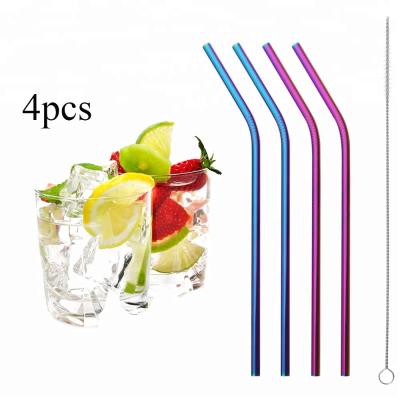 China Bent Reusable Filter Stainless Steel Straight Viable Drinking Straws With Brush Bar Accessories for sale