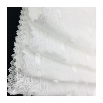 China Wholesale Organic White Swiss Cotton Dot Voile Gauze Chiffon Crepe Dress Fabric 100% Swiss for sale