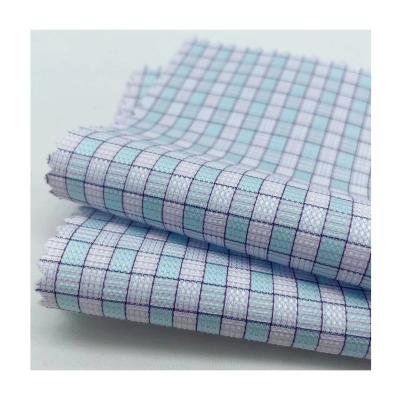 China Wholesale 100% Breathable Cotton Liquid Ammonia Breathable Yarn Dyed Plaid Woven In Check Stock Shirt Fabric for sale