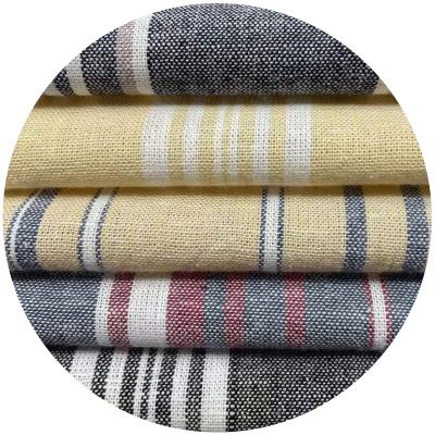 China Hot Sale 70%C 30%L Organic Organic Blend Chat Dyed Stripe Plain Fabric Cotton Linen Fabric for sale