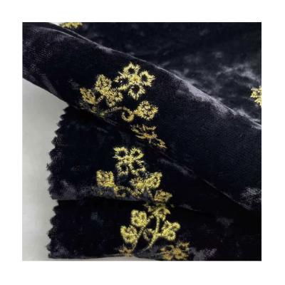 China New Viable Wholesale Pure T Process 100% Polyester Embroidery Velvet Fabric for sale