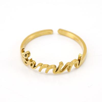 China European Fashion Stainless Steel Creative Adjustable 18k Gold Plated Zodiac Sign Name Ring Jewelry Hiphop American And Wholesale for sale