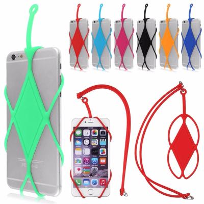 China Universal Lanyard Phone Holder With Adjustment Silicone Lanyard For Smartphone Wholesale Custom Silicone Cell Phone Buckle for sale