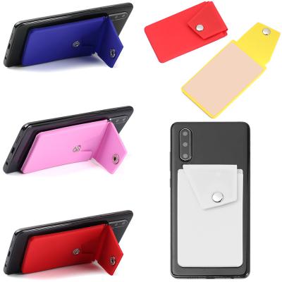 China Fashion Custom 3m Sticker Mobile Phone Silicone Card Holder for sale