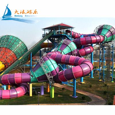 China Water Parks Water Slides Price Open Spiral Slide For Water Park Play Equipment for sale