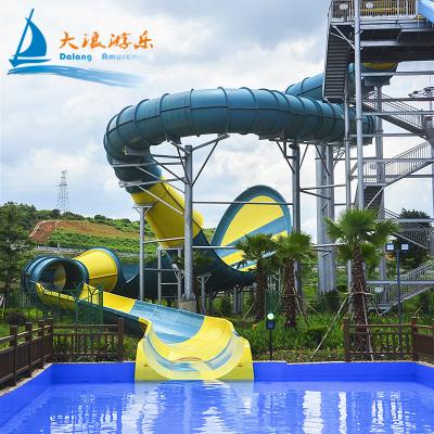 China UV protection / high temprature prevention water park construction prices water slides shed fiberglass outdoor playground for sale