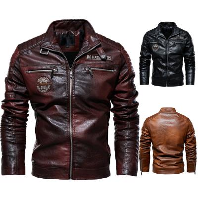 China 2021 new arrival winter men's waterproof jackets and coats leather jackets for men for sale