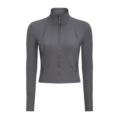 China Breathable Long Sleeve Outer Wear And Windproof Women Sport Zipper Autumn Running Yoga Jacket for sale