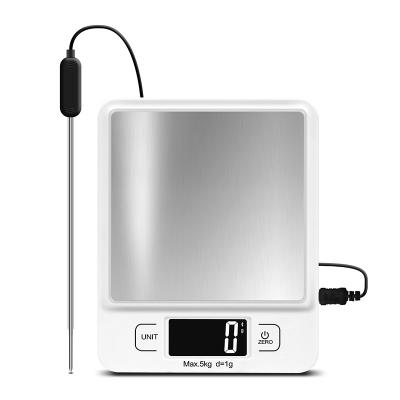 China Kitchen Food Weighing Digital Kitchen Scale With Food Temperature Monitor With Temperature Probe Food Scale for sale