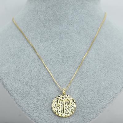 China 2022 Vintage Fashion Jewelry Aries Layered Necklaces Zodiac Twelve Collection Necklace Pendant For Young People for sale