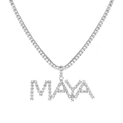 China Other 2022 New Arrivals fashion jewelry custom silver alphabet dainty Necklaces Link Chain letter pendant necklace for sale