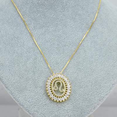 China CLASSIC Hot Selling Gold Plated Zircon Chain Necklace Fashion Holiday Ornament Jewelry Female Gift A.C.A. Pendant Girly Zircon for sale