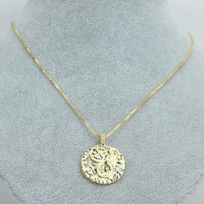 China New fashion gift 12 horoscope AAA zircon Taurus gold plated jewelry set homeshing designed pendant necklace for sale