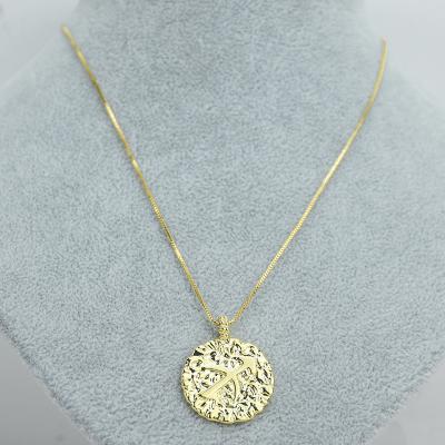 China New designed vintage jewelry CLASSIC homeshing zircon 12 zodiac star astrology horoscope jewelry brass chain pendants for sale