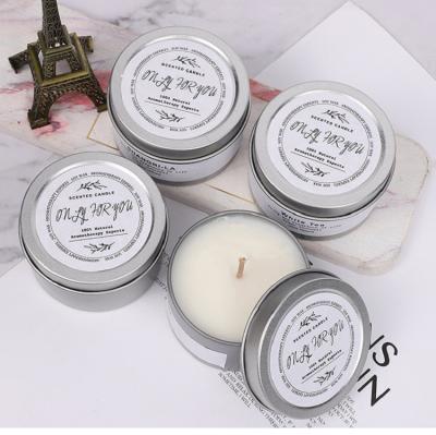 China 2022 New Arrivals Tin Jar Aluminum Scented Candle Home Unique Luxury Gold Christmas Decoration Private Label Wedding Candles for sale