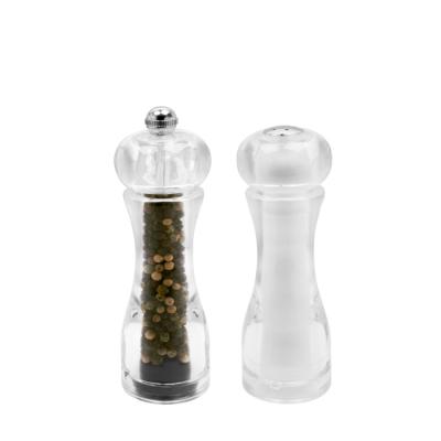 China Factory Sales 14cm/18cm Full Body Acrylic Salt Pepper Grinder Shaker Shaker Set for sale