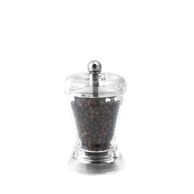 China Kitchenware Stylish Clear Body Acrylic Peppermill Salt Mill Grinder for sale