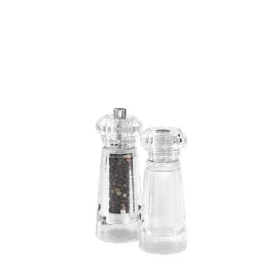 China Clear Acrylic Peppermill Kitchen Dish Seasoning and Salt Shaker Set for sale