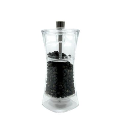 China Kitchenware 13cm 18cm Premium Clear 22cm Tall Square Round Peppermill Acrylic Salt Grinder Mill for sale