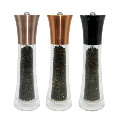 China Modern Kitchenware 25cm Tall Antique Look Copper Gunmetal Color Plated Plastic Top Vase Shape Peppermill Mill Grinder for sale