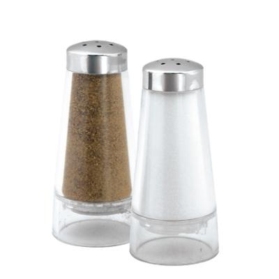 China Best Selling Kitchenware Kitchenware Tower Shape 9.5cm Tall Acrylic Salt And Pepper Shaker Set Of 2 Pieces for sale