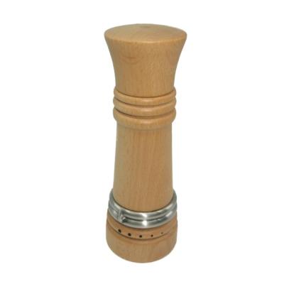 China Modern Kitchenware Grind Select Chess Shapes 14cm Gray Natural Dark Brown Full Body Rubberwood Peppermill Rustic Salt 18cm Tall M for sale