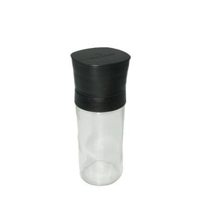 China Low Cost 12cm Glass 80ml Food Grade Acrylic Body Spice Spice Grinder Reusable Non-Adjustable Disposable Pepper Salt for sale