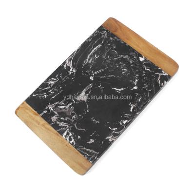 China New Arrivals Wholesales And Sustainable Marble Serving Cheese Charcuterie Acacia Wood Board for sale