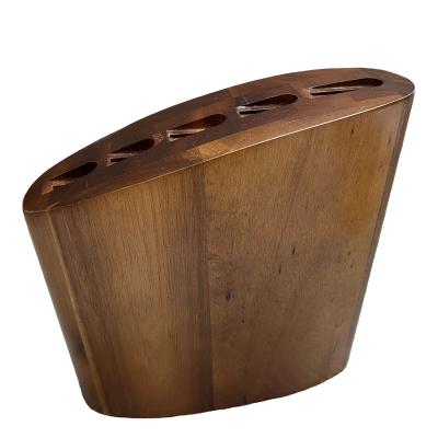 China 2022 New Acacia Wood Kitchen Knife Storage Block Eco-Friendly Sustainable Kitchen Tableware With 5 Slots for sale