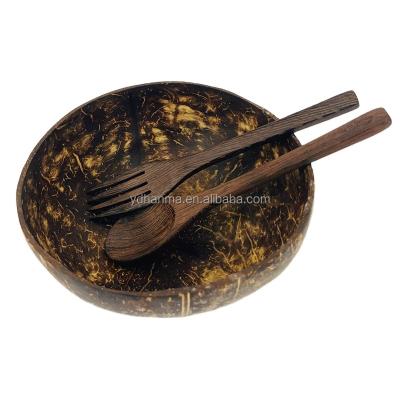 China Implored coconut designed viable Shell Bowl Salad Smoothie Bowl with the spoon and fork in Poulet-Aile for sale