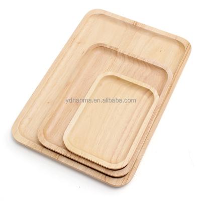 China Viable Hot Sell Wholesale Serving Dish Rubber Wooden Serving Tray for Fruit or Cake for sale