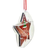 China Christmas Heart Circle Star Plastic Ornament Balls Sublimation MDF Hanging for sale